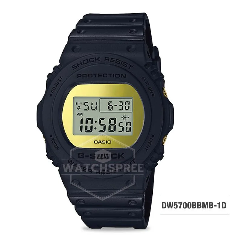 Casio G-Shock Special Color Metallic Mirror Face Black Resin Band Watch DW5700BBMB-1D DW5-700BBMB-1D