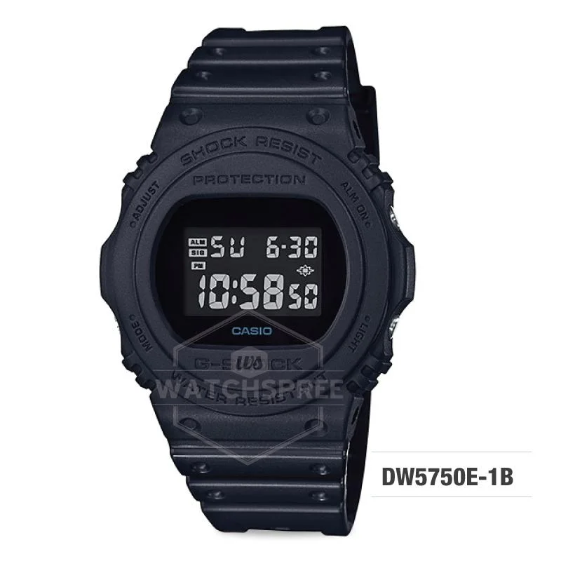 Casio G-Shock Back-to-original-basics theme Black Resin Band Watch DW5750E-1B DW-5750E-1B