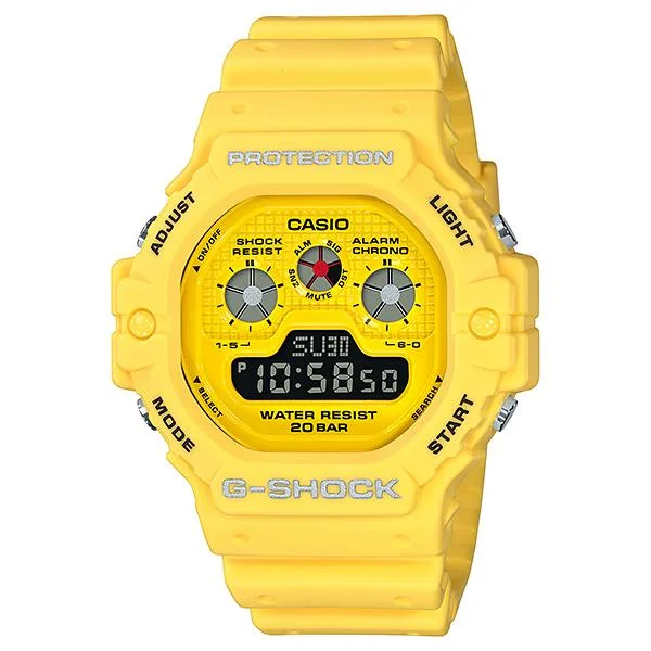 Casio G-Shock Hot Rock Sounds Special Color Model Yellow Resin Band Watch DW5900RS-9D DW-5900RS-9D DW-5900RS-9