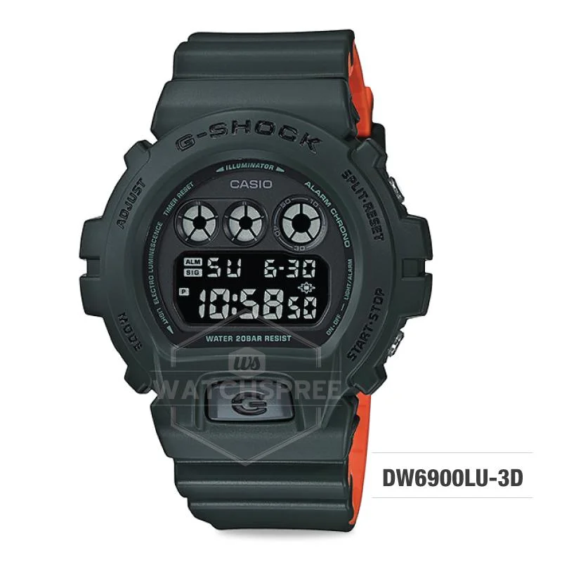 Casio G-Shock Special Color Model Olive Green Resin Band Watch DW6900LU-3D DW-6900LU-3D