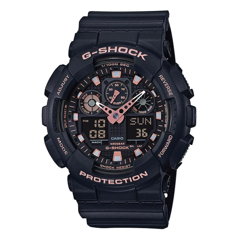 Casio G-Shock Special Color Models Black Resin Band Watch GA100GBX-1A4 GA-100GBX-1A4