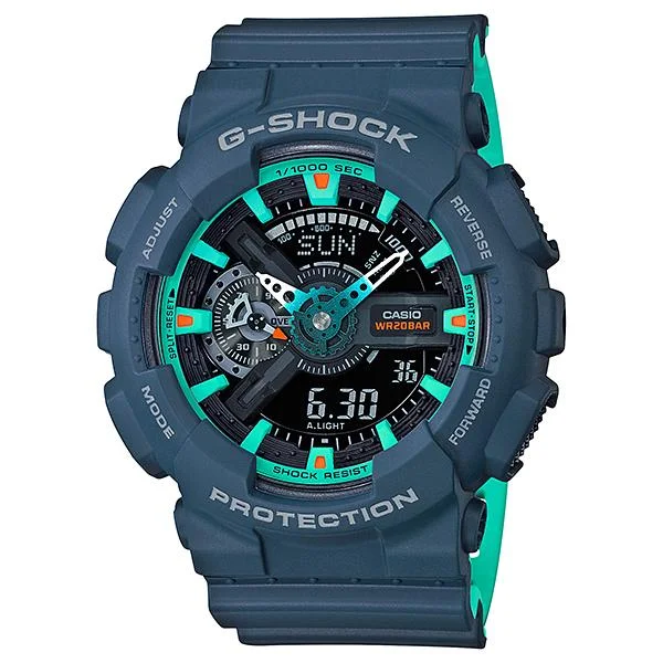 Casio G-Shock GA-110 Lineup Special Color Models Matte Navy Blue Resin Band Watch GA110CC-2A GA-110CC-2A