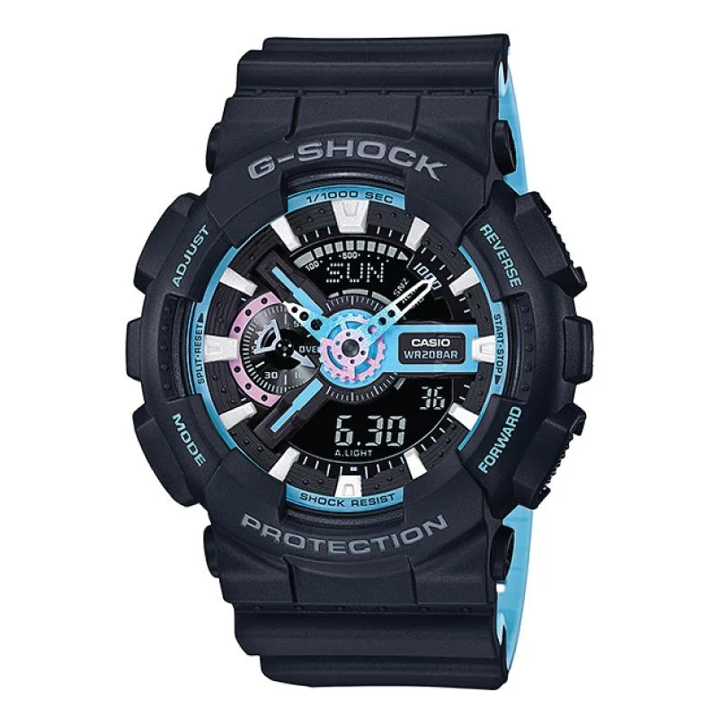 Casio G-Shock Special Color Models Black Resin Band Watch GA110PC-1A GA-110PC-1A