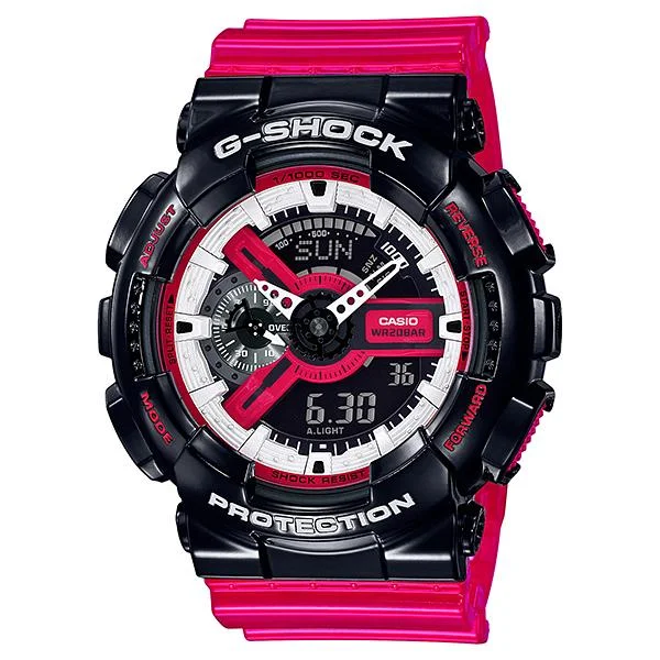 Casio G-Shock GA-110 Lineup Special Color Model Red Semi-Transparent Resin Band Watch GA110RB-1A GA-110RB-1A