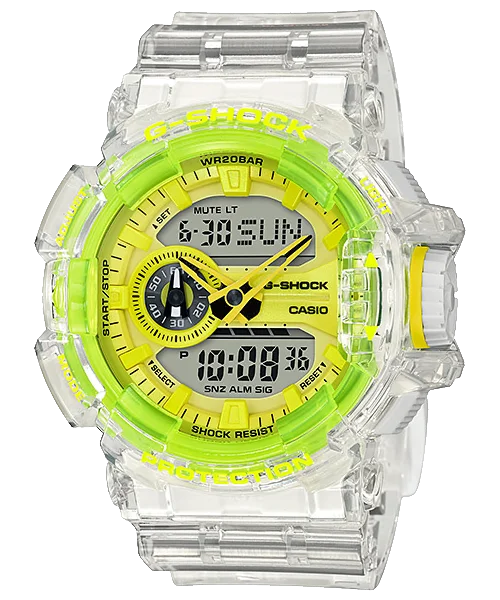 Casio G-Shock GA-400 Lineup Special Color Models Semi-Transparent Resin Band Watch GA400SK-1A9 GA-400SK-1A9