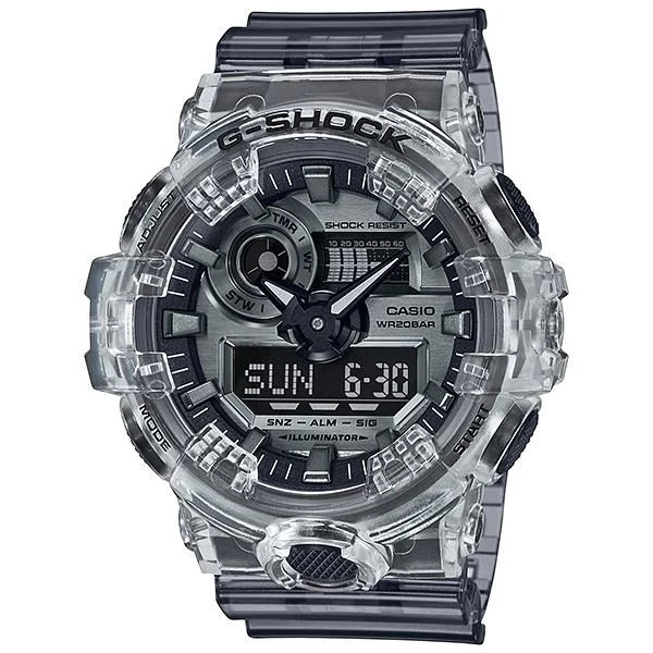 Casio G-Shock GA-700 Lineup Special Color Models Semi-Transparent Resin Band Watch GA700SK-1A GA-700SK-1A