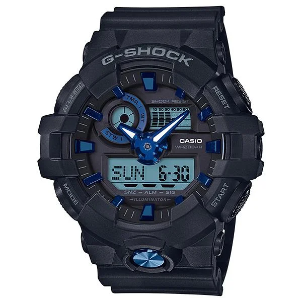 Casio G-Shock Standard Analog-Digital Black Resin Band Watch GA710B-1A2 GA-710B-1A2