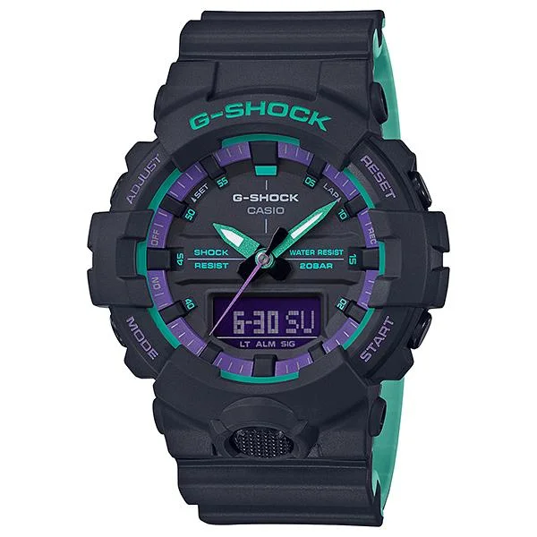 Casio G-Shock GA-800 Lineup 90's Special Color Series Bi-Color Molded Resin Band Watch GA800BL-1A GA-800BL-1A