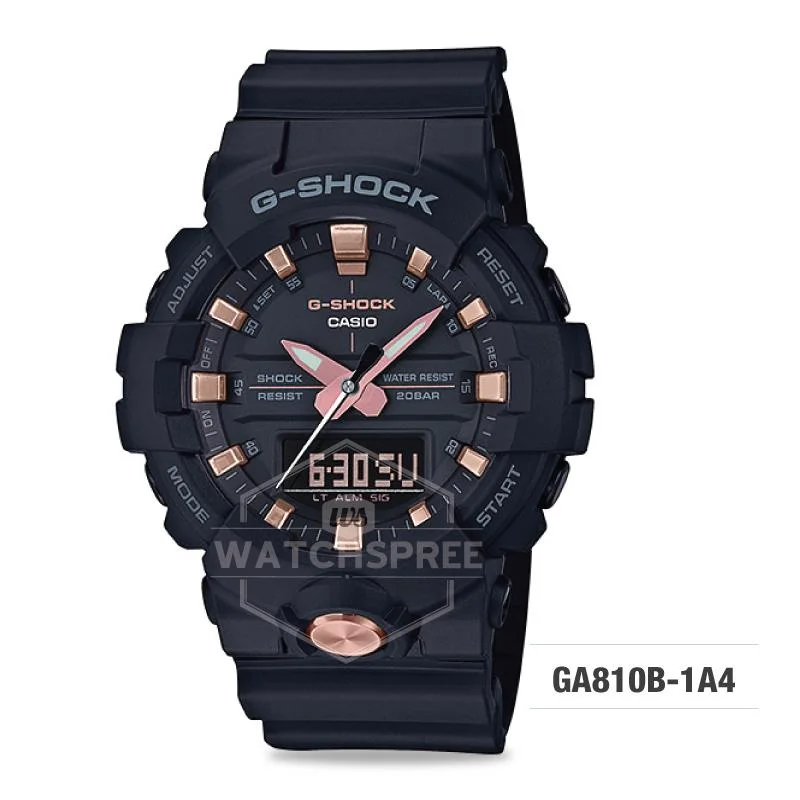 Casio G-Shock Standard Analog-Digital Black Resin Band Watch GA810B-1A4 GA-810B-1A4