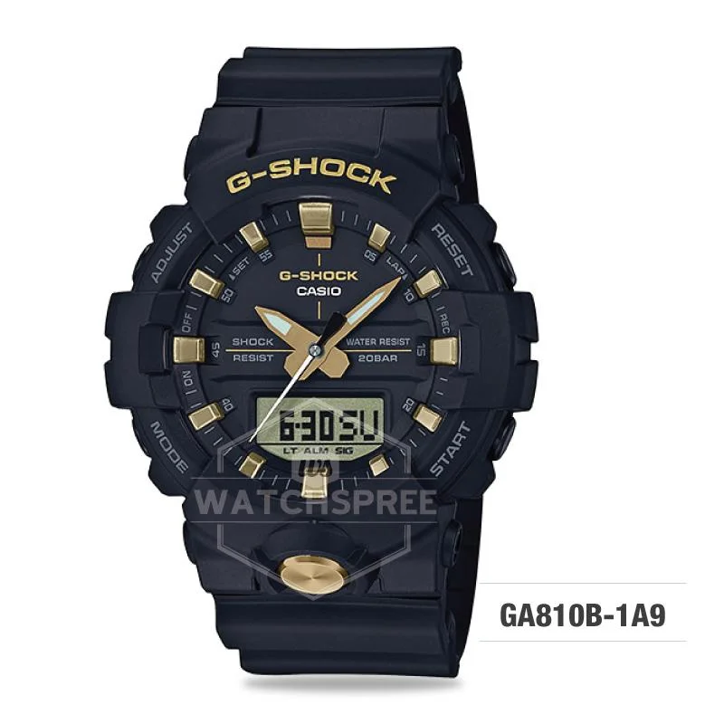 Casio G-Shock Standard Analog-Digital Black Resin Band Watch GA810B-1A9 GA-810B-1A9