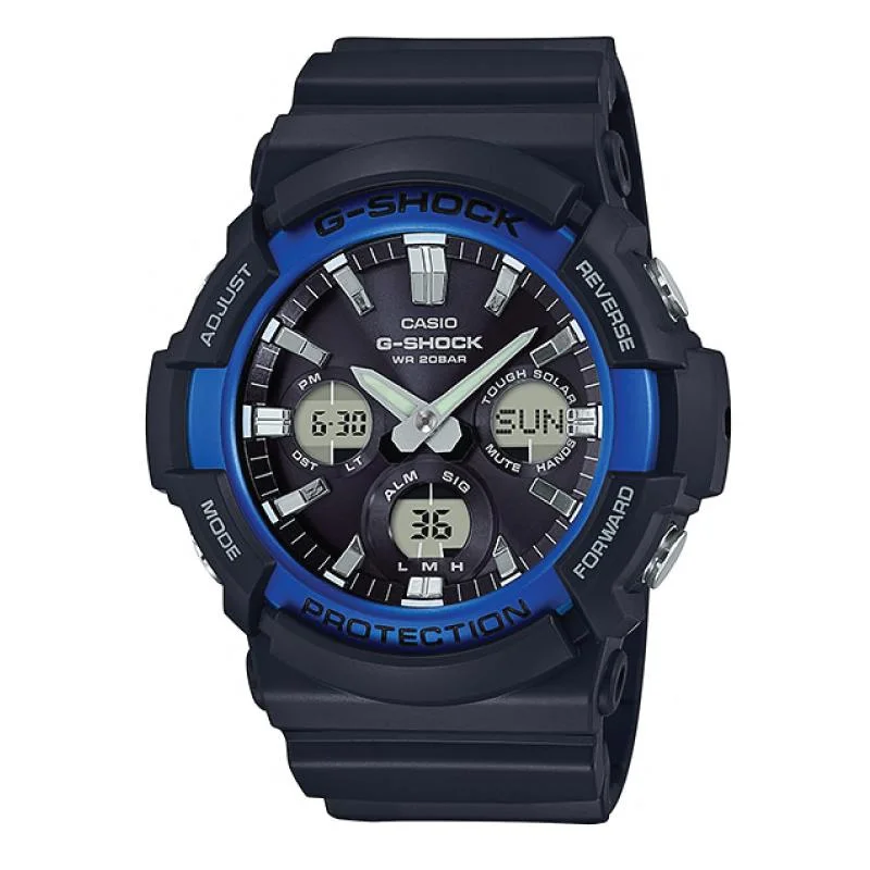 Casio G-Shock Big Case Tough Solar GAS-100 Black Resin Strap Watch GAS100B-1A2 GAS-100B-1A2