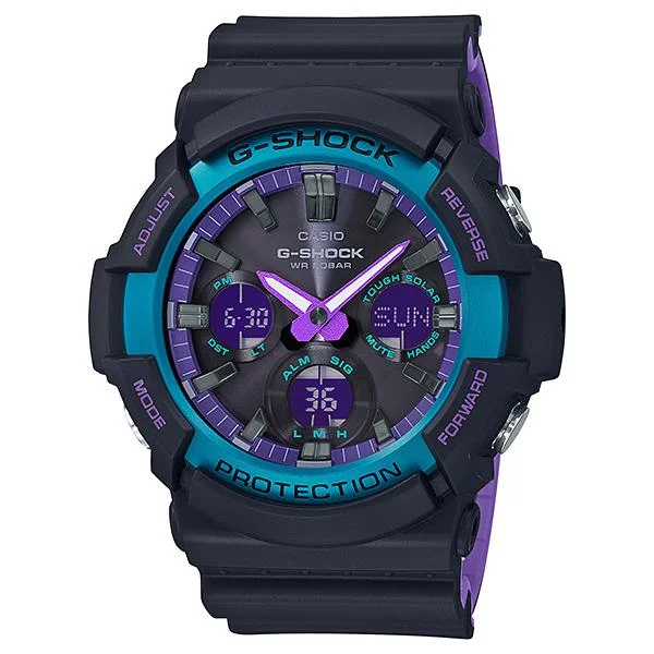 Casio G-Shock GAS-100 Lineup 90's Special Color Series Bi-Color Molded Resin Band Watch GAS100BL-1A GAS-100BL-1A