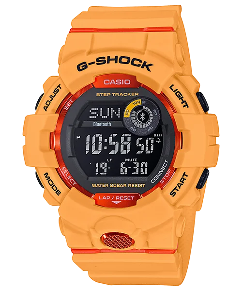 Casio G-Shock G-SQUAD Bluetooth® GBD-800 Series Yellow Orange Resin Band Watch GBD800-4D GBD-800-4D GBD-800-4