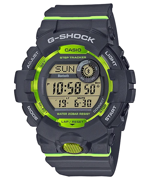 Casio G-Shock G-SQUAD Bluetooth® GBD-800 Series Grey Resin Band Watch GBD800-8D GBD-800-8D GBD-800-8