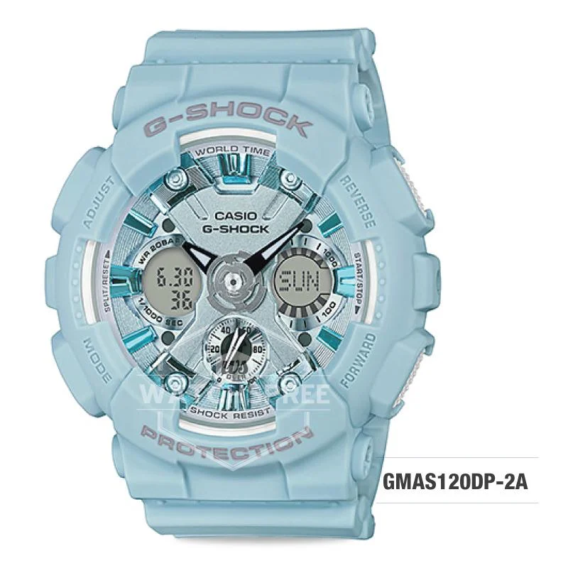 Casio G-Shock S Series Pastel-tone Matte Blue Resin Band Watch GMAS120DP-2A GMA-S120DP-2A