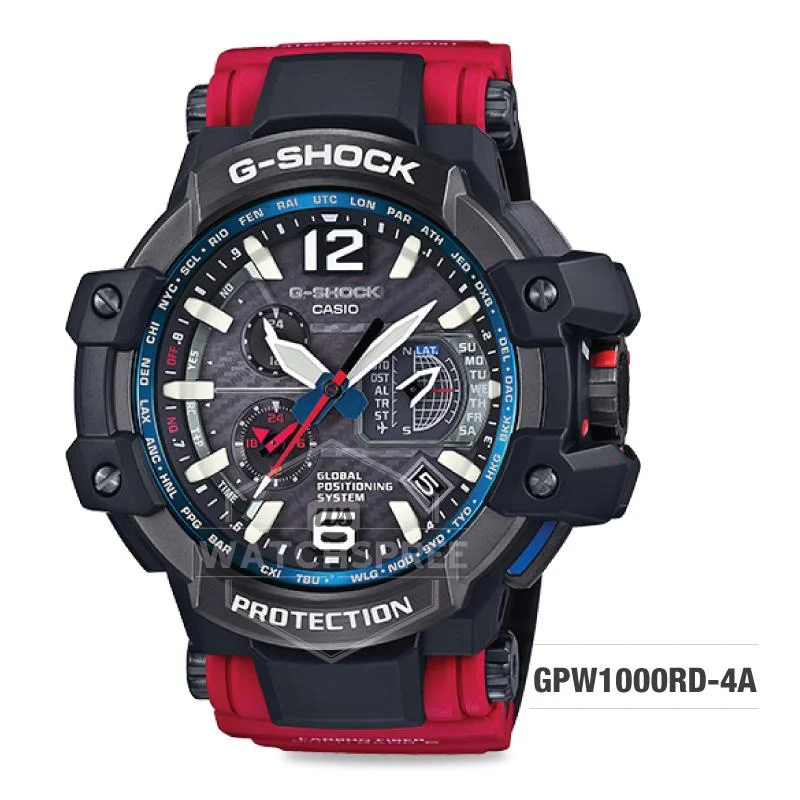 Casio G-Shock Master of G Gravitymaster Red Resin Strap Watch GPW1000RD-4A