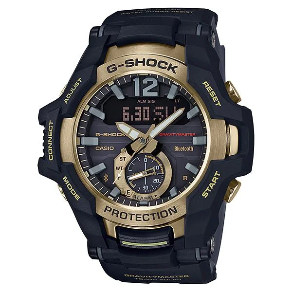 Casio G-Shock Gravitymaster with Bluetooth and Tough Solar Models Black Resin Band Watch GRB100GB-1A GR-B100GB-1A