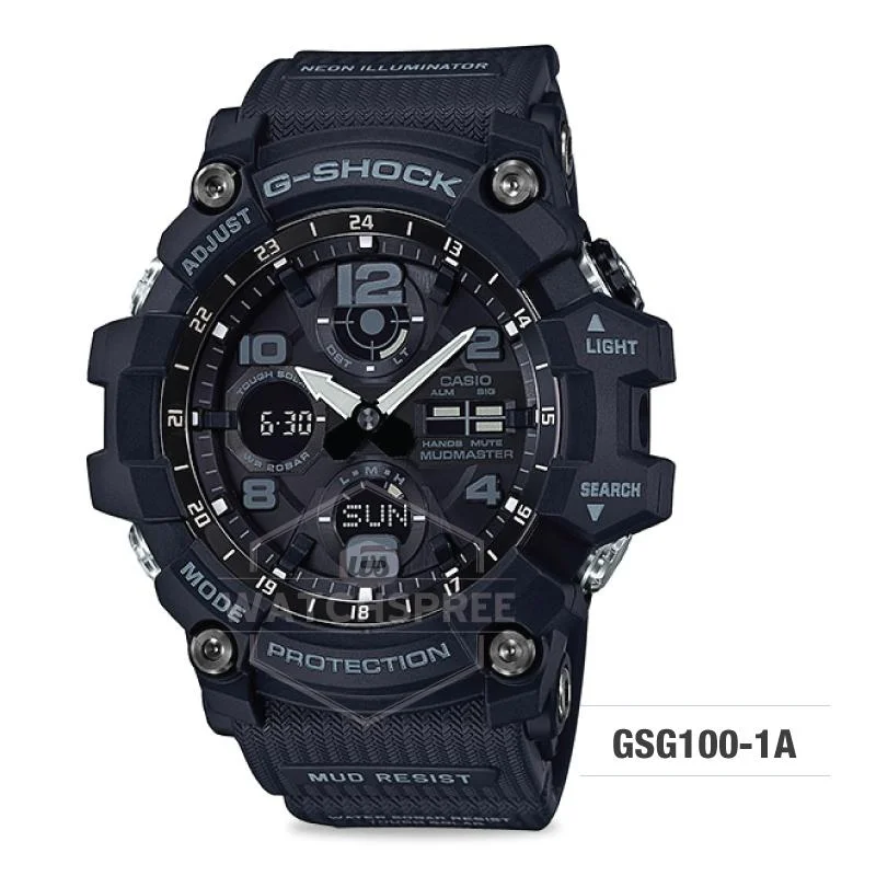 Casio G-Shock Master of G Series Mudmaster Black Resin Band Watch GSG100-1A GSG-100-1A