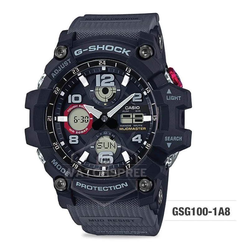 Casio G-Shock Master of G Series Mudmaster Grey Resin Band Watch GSG100-1A8 GSG-100-1A8