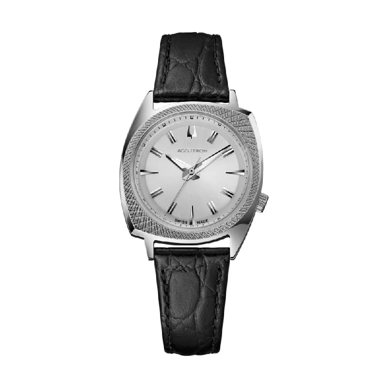 high-tech women’s smartwatch-Legacy Automatic Black Leather Strap Limited Edition Cross-Hatch Detail