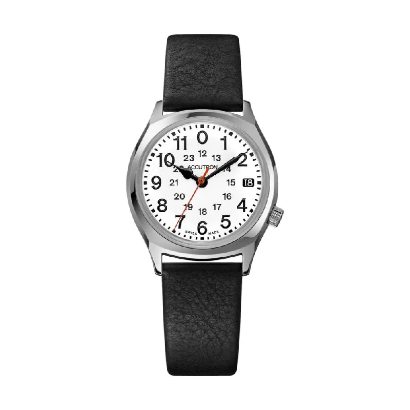 luxury men’s leather strap watch-Legacy Automatic Black Leather Strap R.R.-O Limited Edition