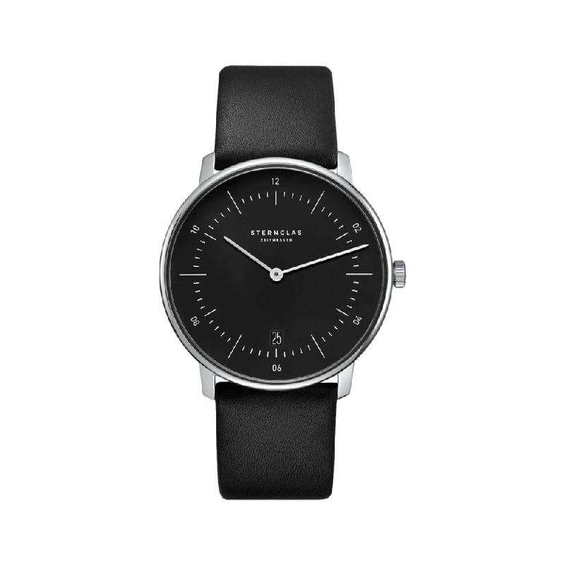 Naos Quartz 38mm - Black on Leather Strap