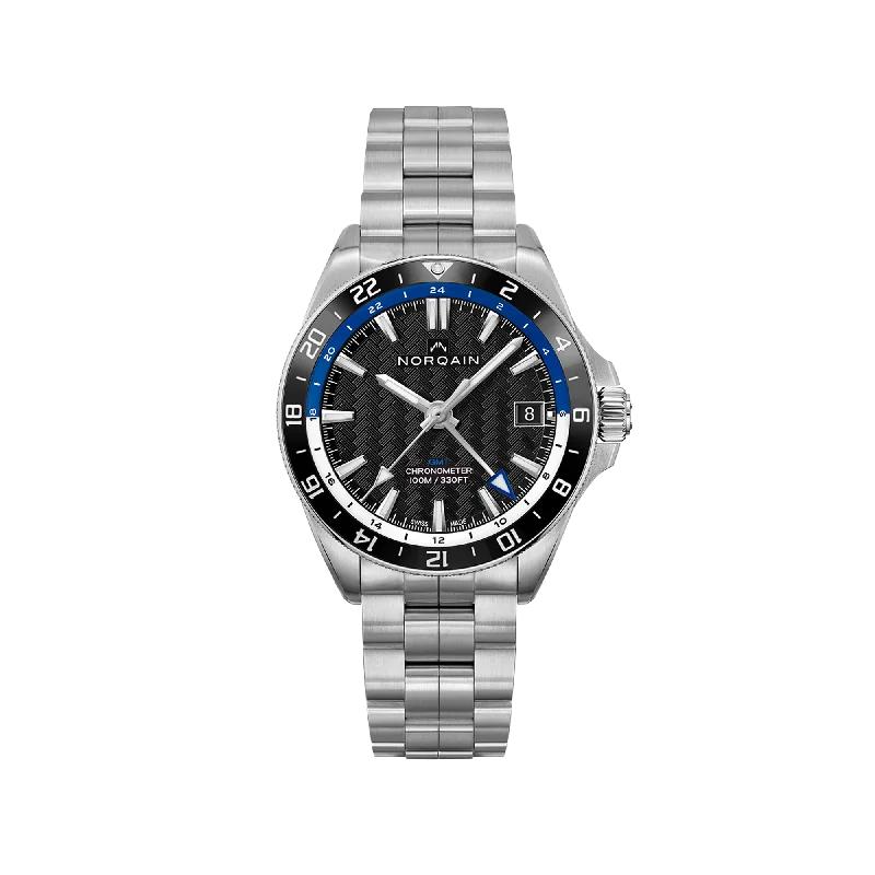 NORQAIN Adventure NEVEREST GMT Blue 41mm - Stainless Steel Bracelet