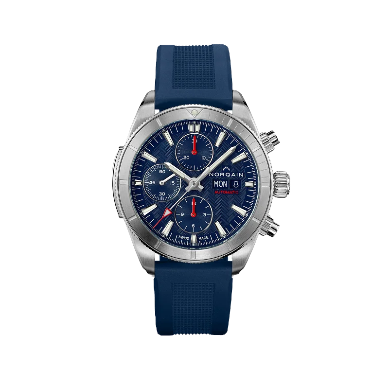 NORQAIN Adventure Sport Chrono Blue 41mm - Blue Rubber Strap