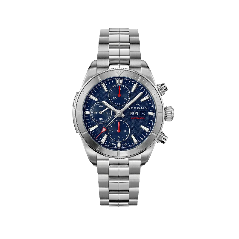 NORQAIN Adventure Sport Chrono Blue 41mm - Stainless Steel Bracelet