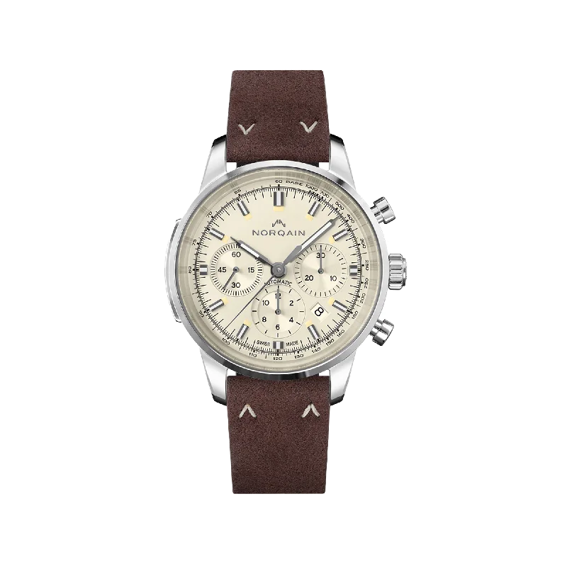 NORQAIN Freedom 60 Chrono Creme 43mm Alcantara Ebony