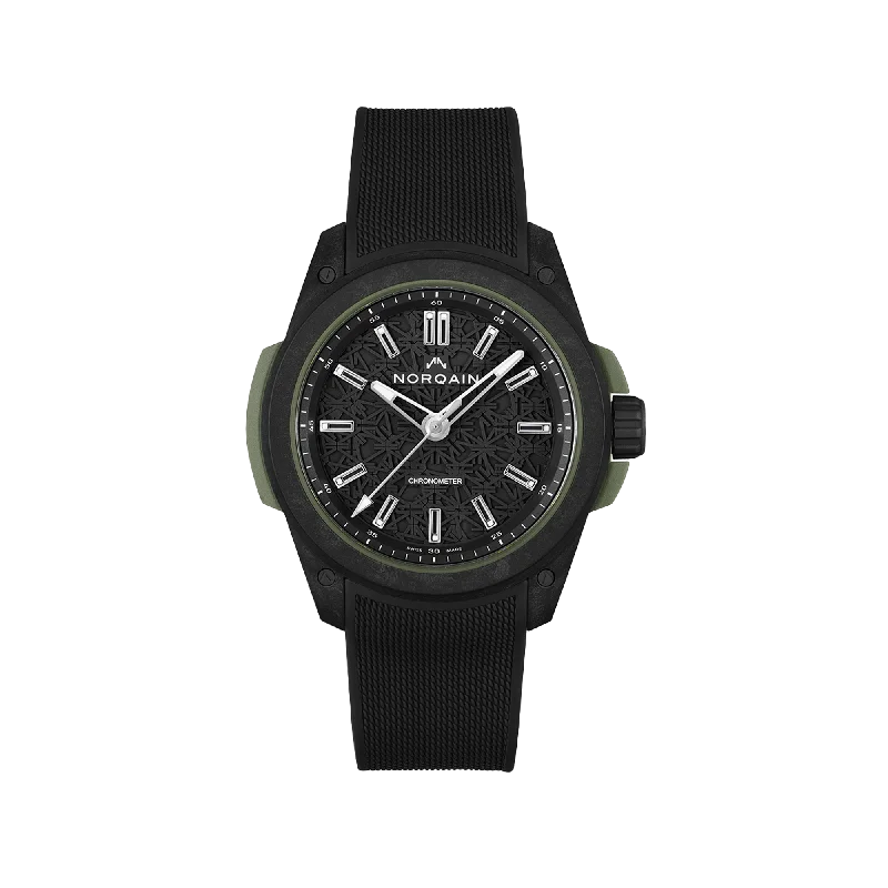 NORQAIN Wild ONE Black & Khaki - Black Mesh Rubber Strap