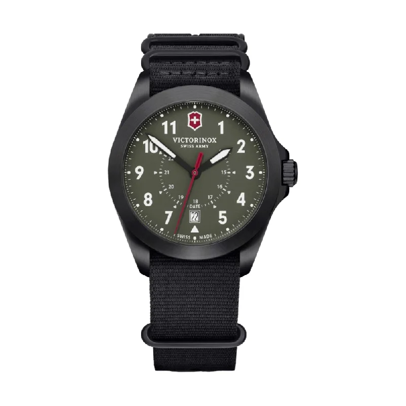 Swiss Army Heritage, Black PVD Case, Green Dial, Black One Piece Strap