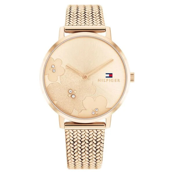 Tommy Hilfiger Quartz Analog Rose Gold Dial Stainless Steel Strap Watch for Women th1782603